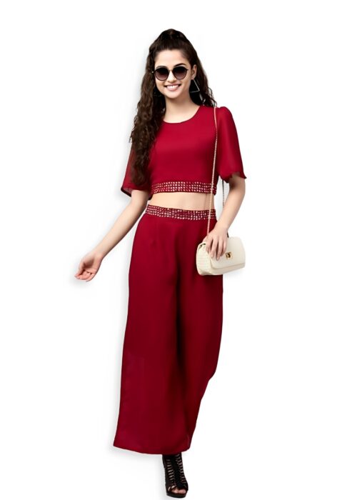 Ruby Elegance Co-Ord Set From Swadeshi Couture