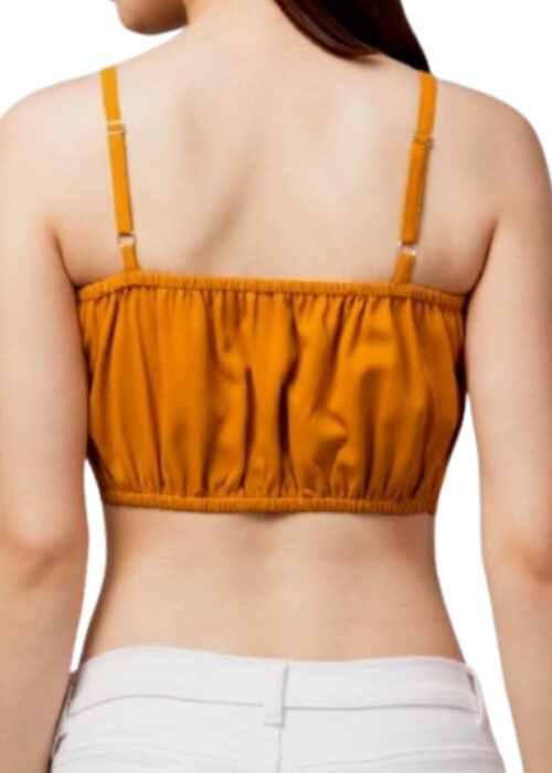 Imported Mustard Color Fabric Crop Top From Swadeshi Zone - Image 2