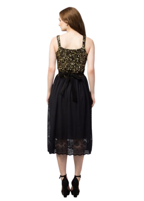 Golden Flare Sequins Dress from Swadeshi Couture - Image 2