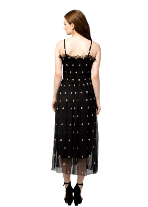Black Fit Net Dress from Swadeshi Couture - Image 2