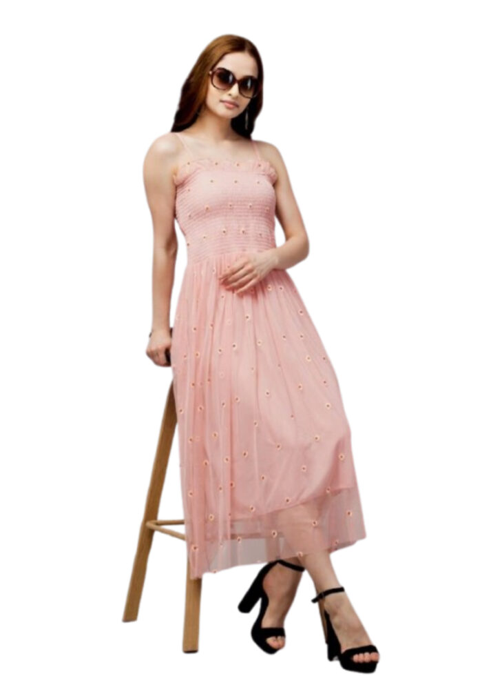 Pink Fit Net Dress