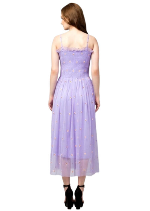 Purple Flare Net Dress