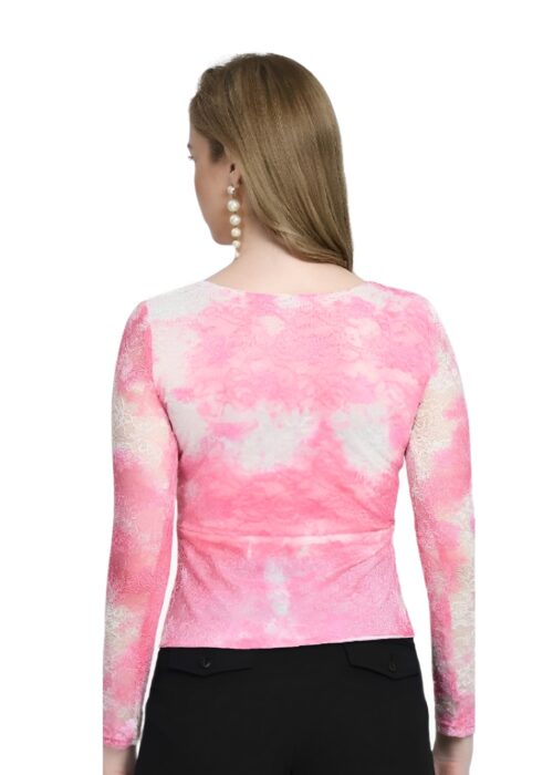 Pink Lace Fabric Girls Top From Swadeshi Couture - Image 2