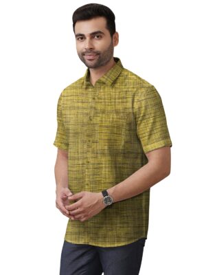 Khadi Cotton Half Sleeve Shirt- H1