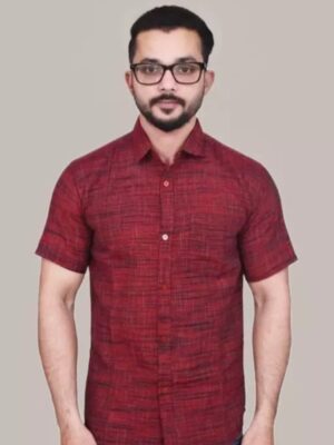 Khadi Cotton Half Sleeve Shirt- H2