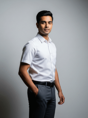 Khadi White Half Sleeve Shirt